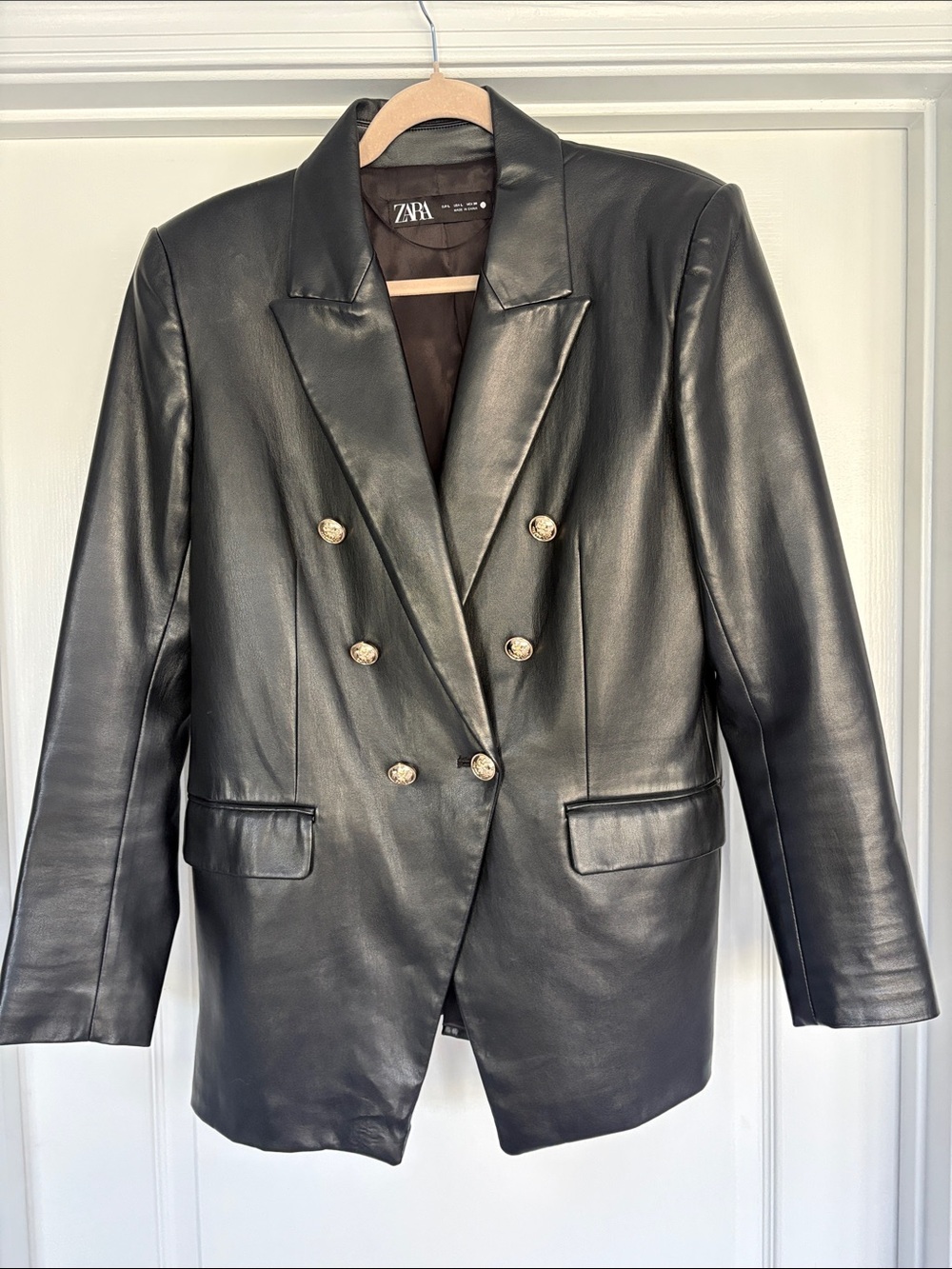 Zara Faux Leather Blazer